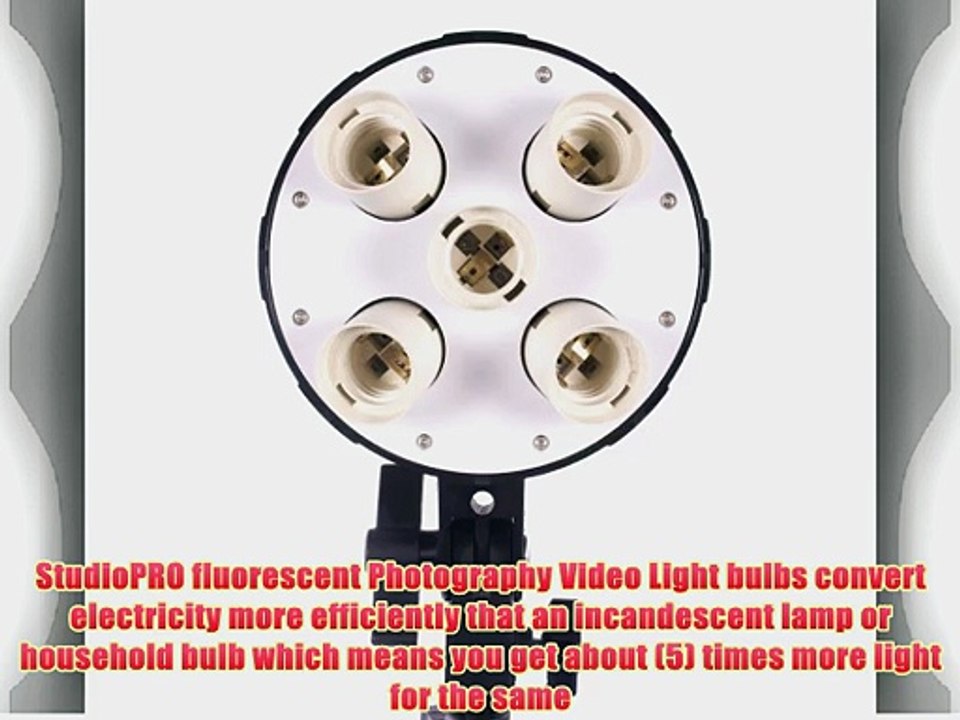 StudioPRO Photo Studio Photography 2000 Watt 5 Socket Head AC Power Two Light Kit With 20x28
