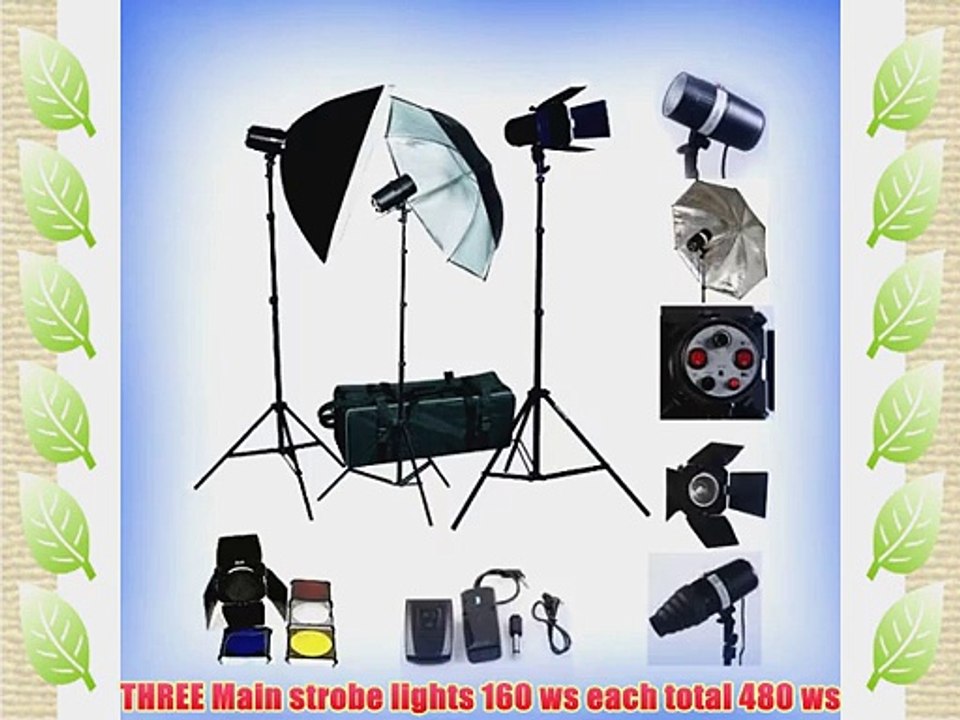 ePhoto PREMIUM Photography Studio Umbrella Softbox Lighting 3 Lights 3 Light Kit FAN023