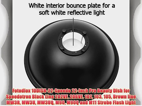 Fotodiox 10DISH-22-Speedo 22-Inch Pro Beauty Dish for Speedotron Black Line 202VF 206VF 102