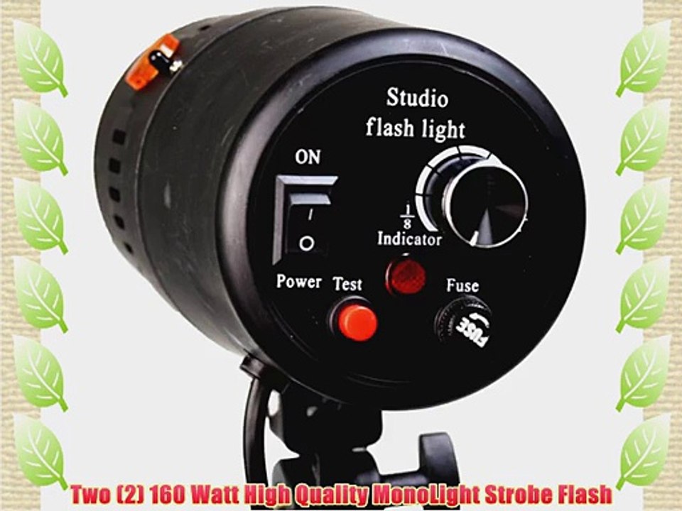CowboyStudio 320 Watt Photo Studio Monolight Strobe/Flash Umbrella Lighting Kit - 2 Studio