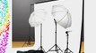 ePhoto Continuous Photography Video Studio Digital Lighting Kit 3 Point Lighting Kit with Muslin