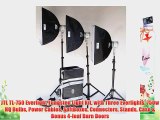 JTL TL-750 Everlight Tungsten Light Kit with Three Everlights 750w HQ Bulbs Power Cables SoftBoxes