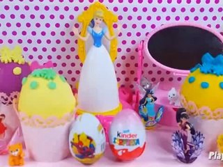 KINDER Mega toys surprise eggs Funny Play doh Frozen Spiderman eggs
