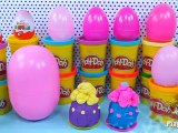 Minnie Mouse opening cupcake Play doh egg Kinder surprise eggs Spiderman Frozen Barbie