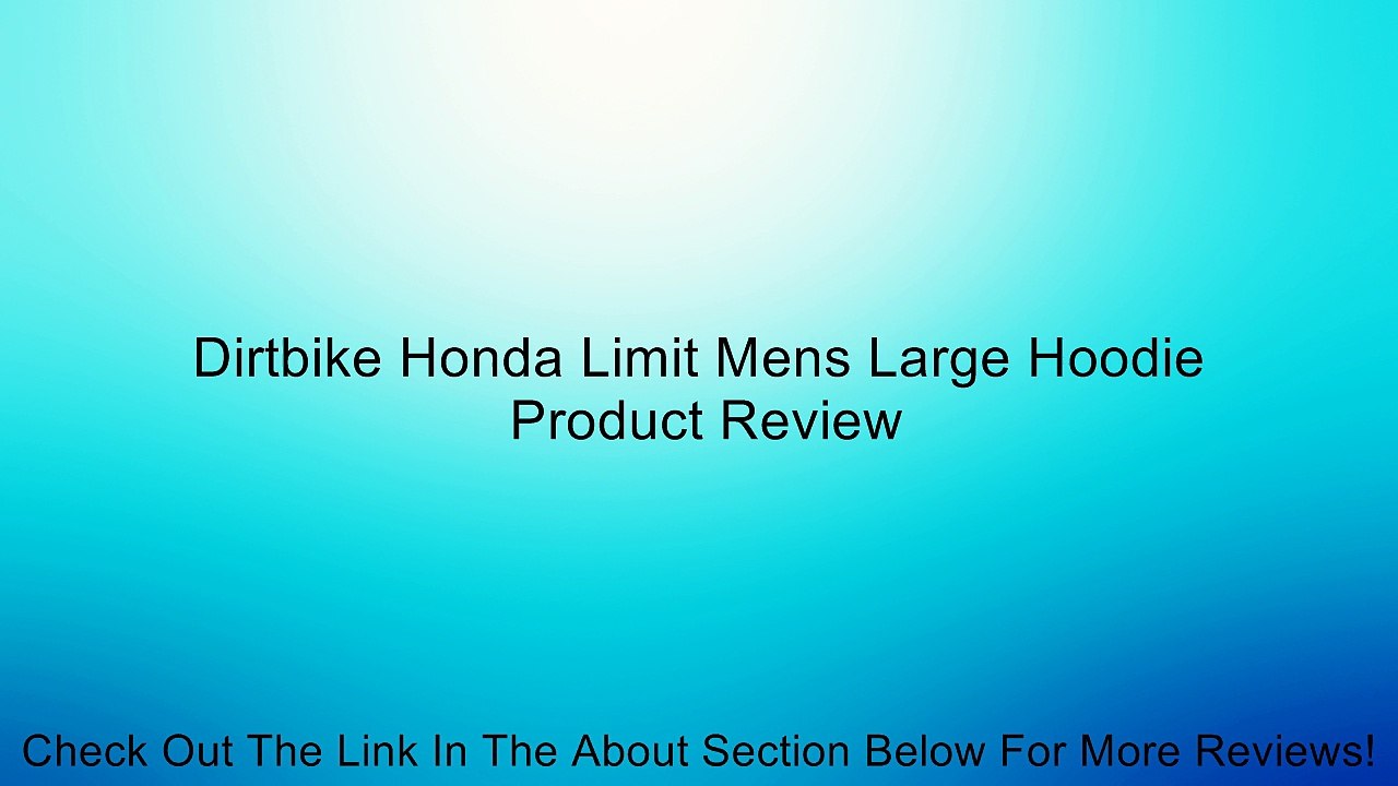 Dirtbike Honda Limit Mens Large Hoodie Review