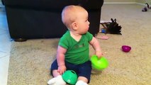 So glad that daddy is home! - funny baby