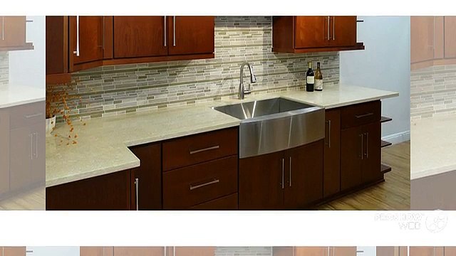 Cherry Slab Modern RTA Kitchen and Bathroom Cabinets