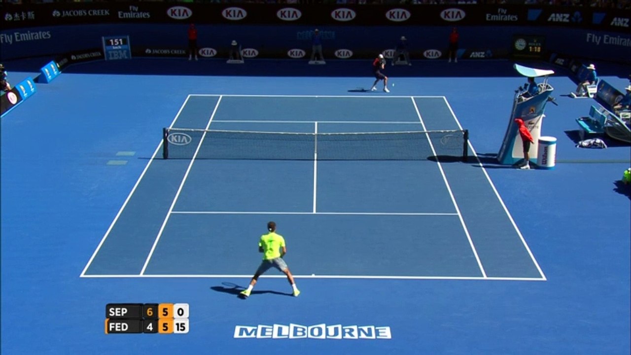 Federer tweener against Seppi