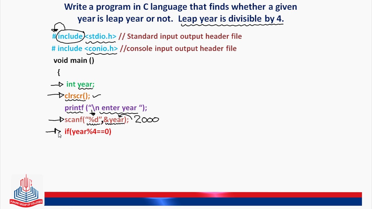 Write a program in C language that finds whether a given year is leap year or not. Leap year is divisible by 4.