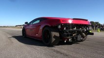 2000HP Lamborghini loses control and crashes into lake