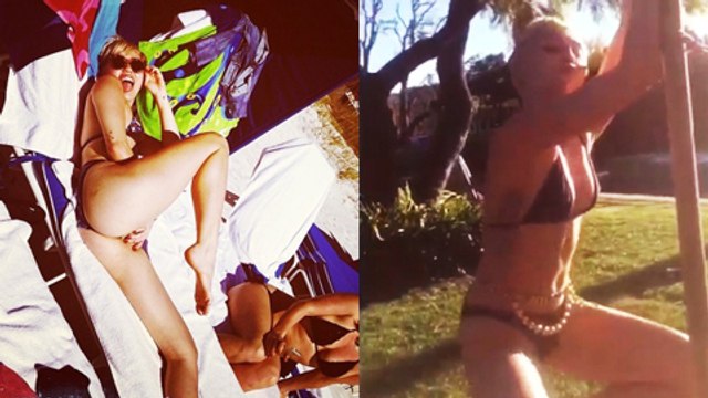 Miley Cyrus Caught Pole Dancing