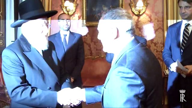 Roma - Grasso riceve rabbino capo di Tel Aviv, Israel Meir Lau (26.01.15)