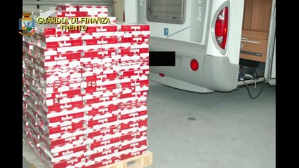Trento - Sequestrate 106 tonnellate di sigarette, 88 arresti (27.01.15)
