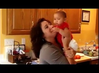 Funny Baby Kissing Attack On Mom!!