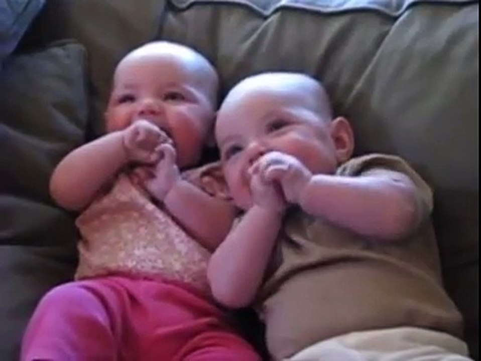Twin Babies Laughing at Fake Sneezes -)