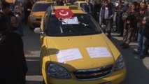 Taksiciler, Meslektaşlarının Silahlı Saldırıya Uğramasını Protesto Etti