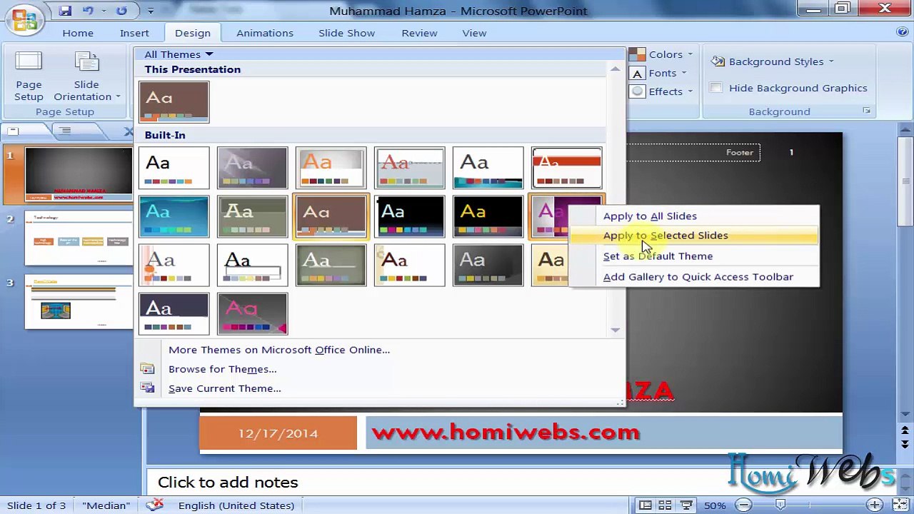 MS Powerpoint (Urdu-Hindi) Lec 4 Design HomiWebs