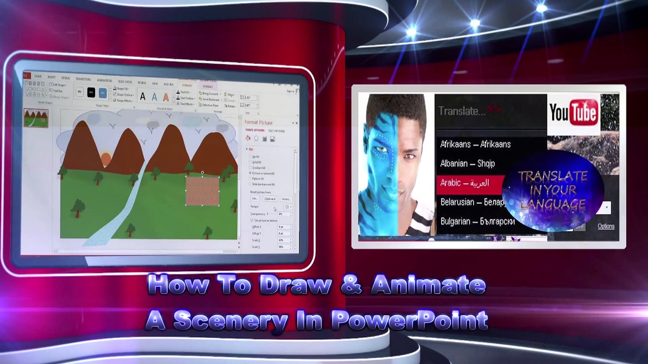 How To Draw & Animate A Scenery In PowerPoint.Learn PowerPoint For Free