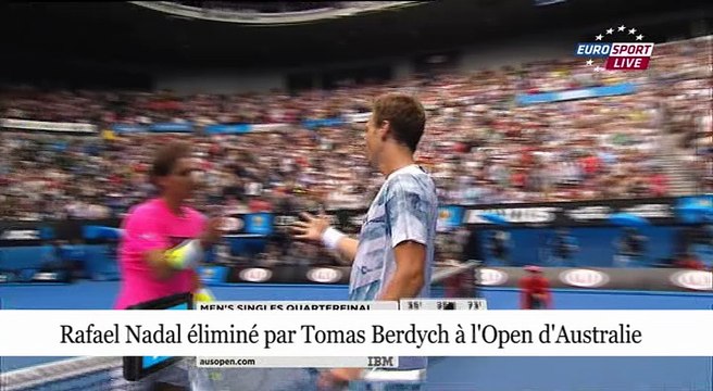 Rafael Nadal s’incline face à Tomas Berdych en quart de finale de l’Open d’Australie