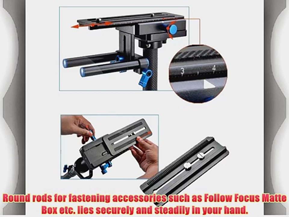 Morros Pro 120cm Magic Carbon Fiber Handheld Camera Stabilizer Steadycam Video Rig For DSLR
