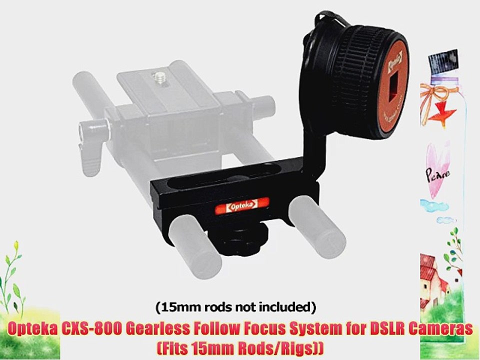 Opteka CXS-800 Gearless Follow Focus System for DSLR Cameras (Fits 15mm Rods/Rigs))