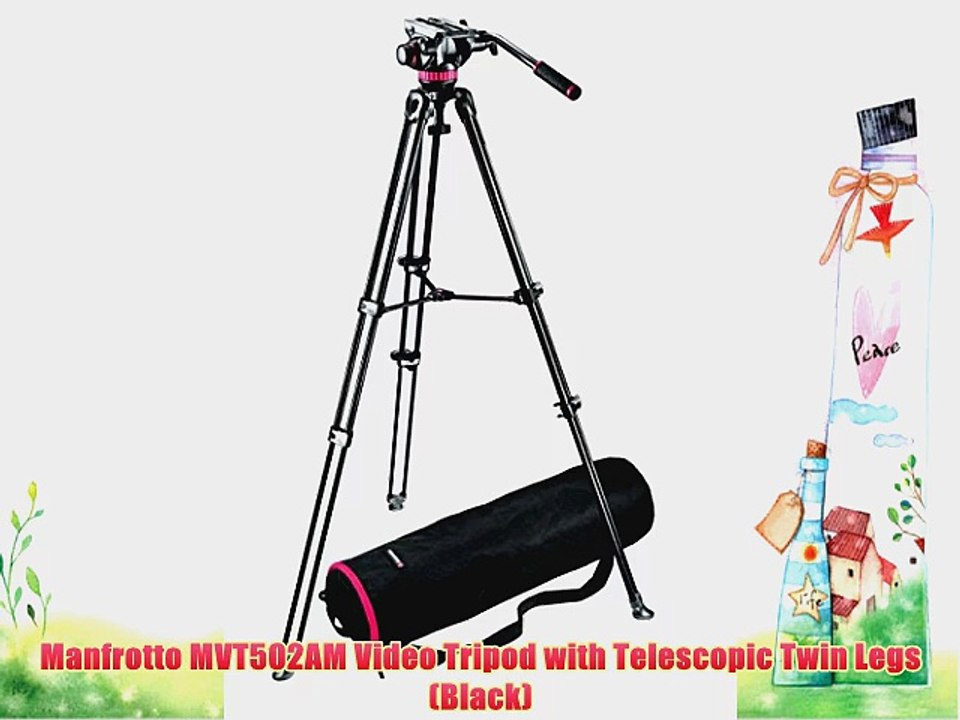 Manfrotto MVT502AM Video Tripod with Telescopic Twin Legs (Black)