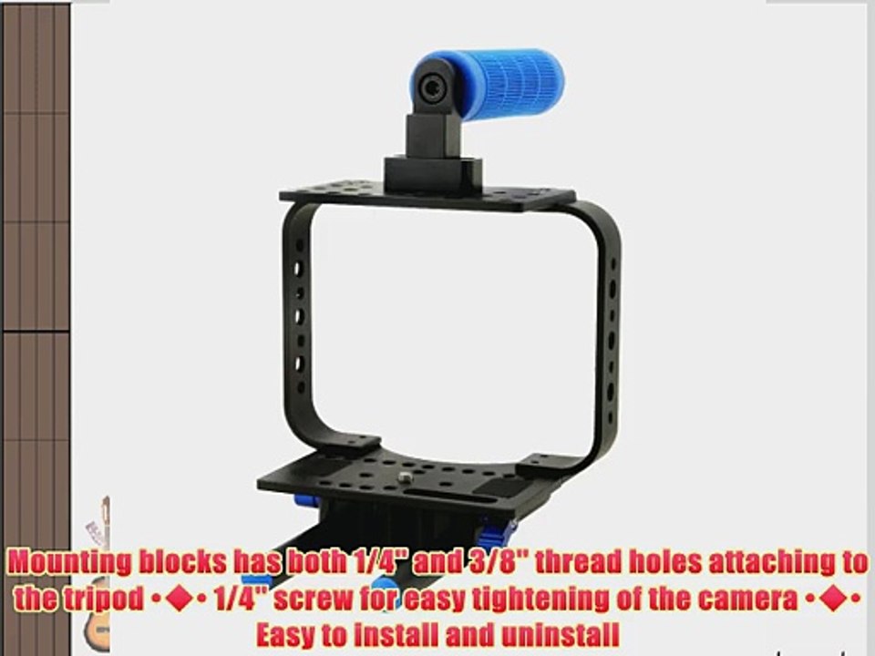 Camera Cage Rig Set for Black Magic Cinema Camera 15mm Rod Shoulder Tripod Mount