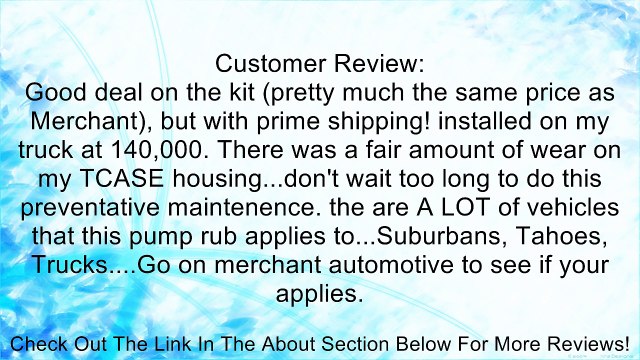 NP246 NP261 NP261HD NP261XHD NP263 NP263HD NP263XHD NP236 NP146 GM TRANSFER CASE PUMP RUB FIX & BILLET ALUMINUM UPGRADE KIT Review