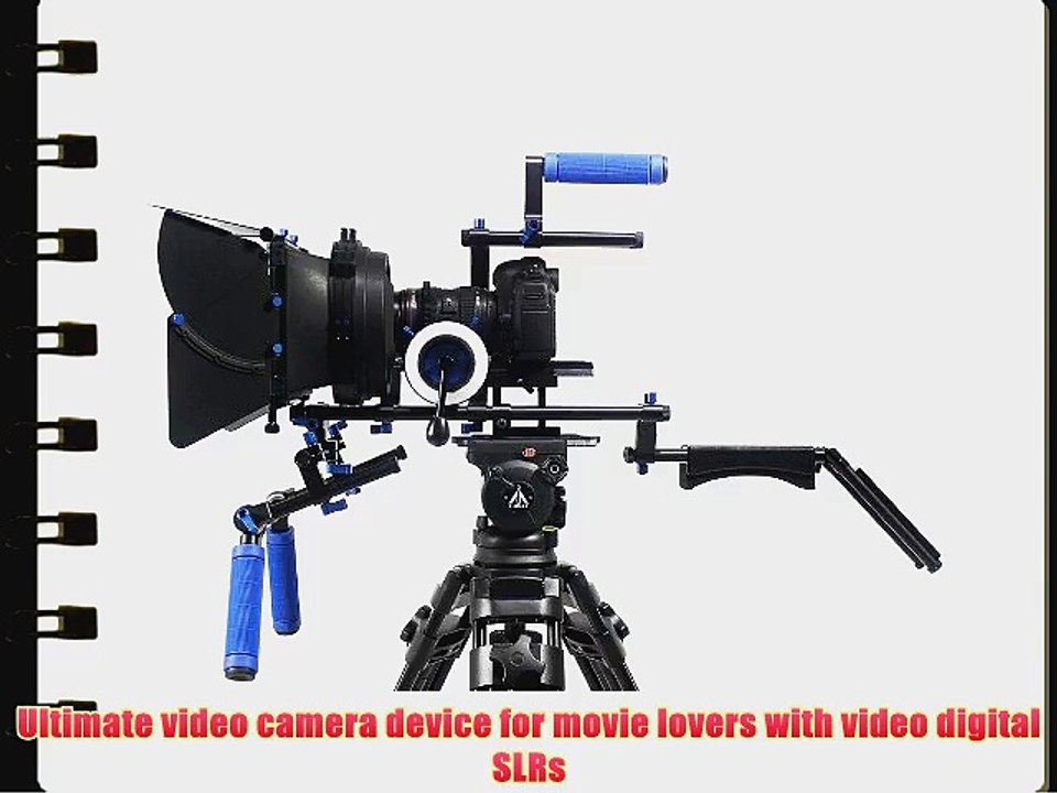 Professional DSLR RIG Shoulder Mount Follow Focus Whips Crank Matte Box Support System Kit