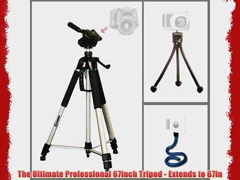 Solid Tripod Kit for Canon PowerShot A905/A800/A490 with Flexible Monopod and Mini Tripod