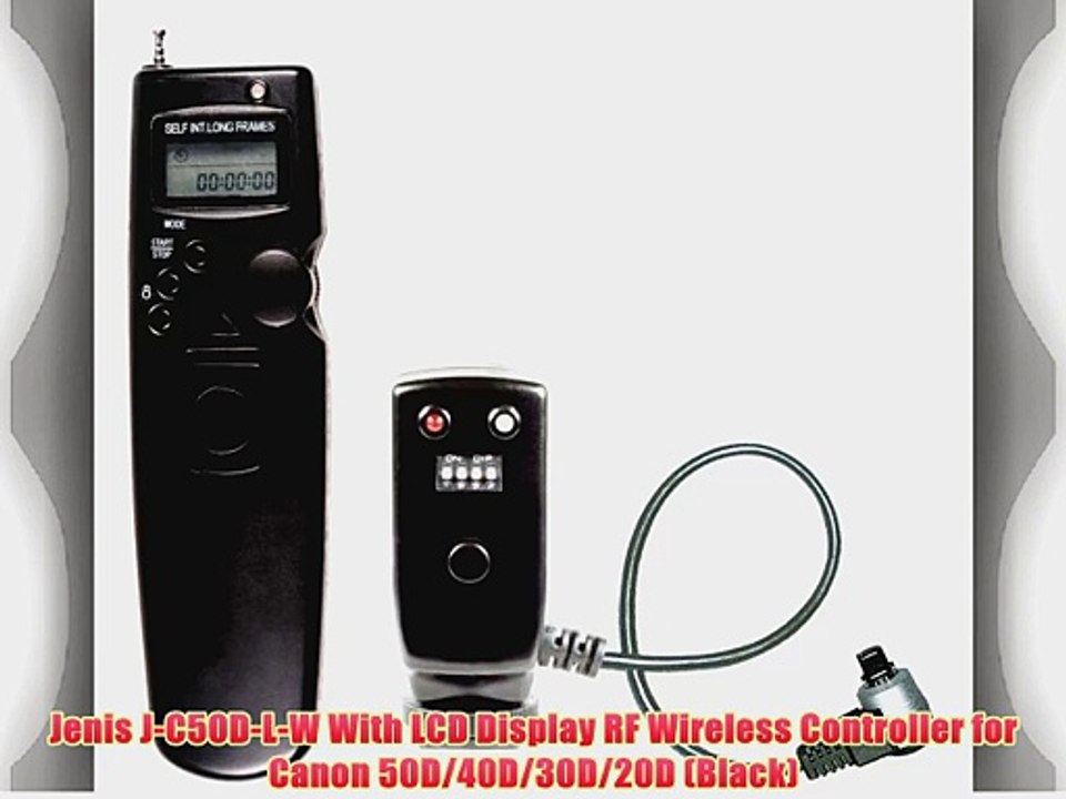 Jenis J-C50D-L-W With LCD Display RF Wireless Controller for Canon 50D/40D/30D/20D (Black)