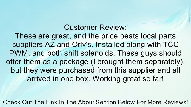 AC DELCO 24225825 Solenoid, Electronic Pressure Control (EPC) 4T40E/4T65E, 2003-Up Review
