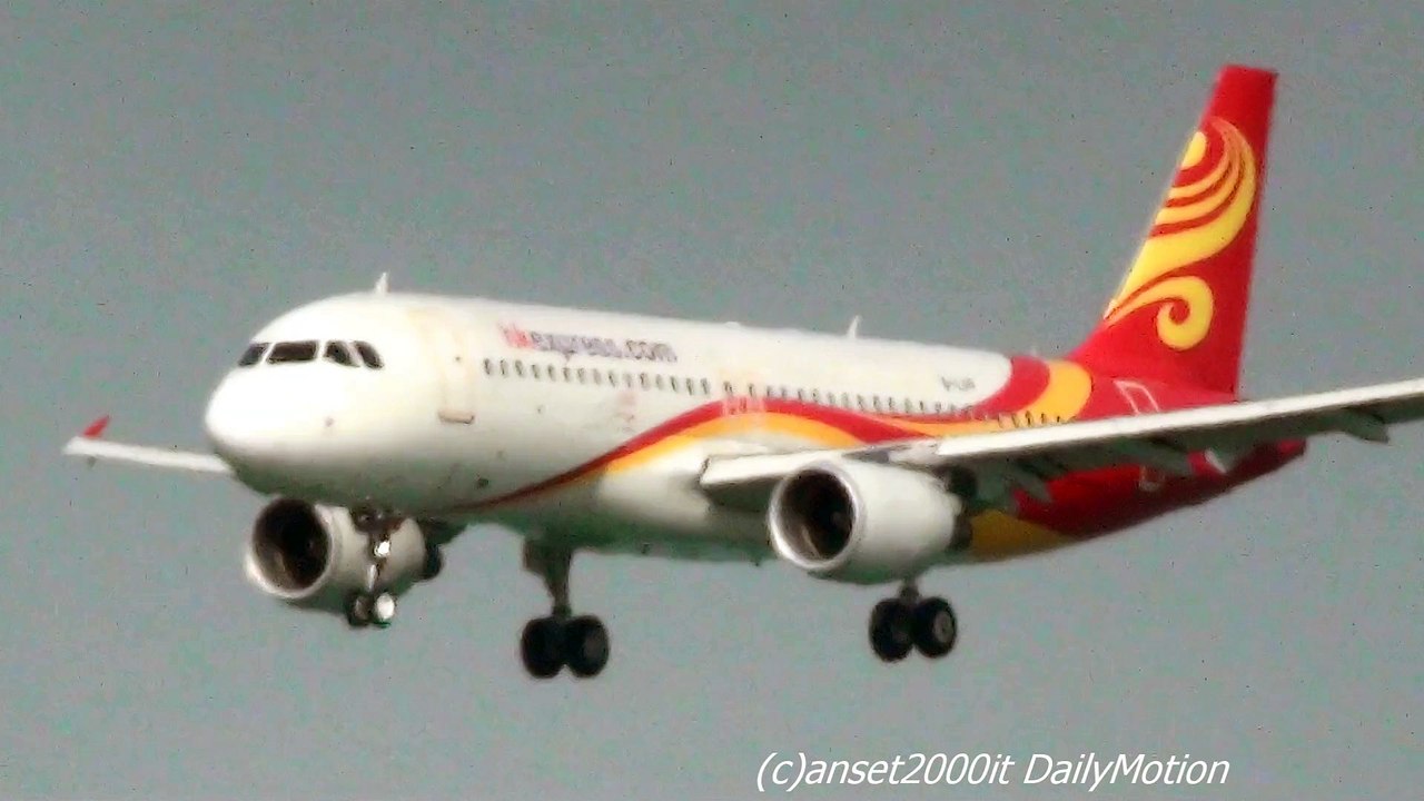 Airbus A320 Hong Kong Express B-LPF Landing in Hong Kong Airport. Flight UO1319