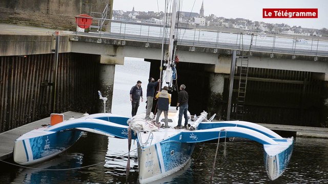 Lorient. Le trimaran Olmix met le cap sur le chantier Marsaudon