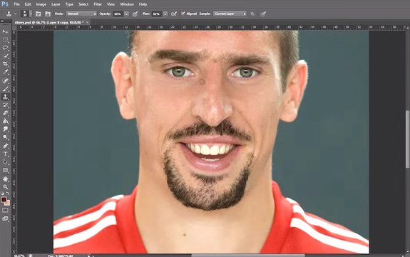 Franck Ribery retouché par Photoshop, ça donne ça