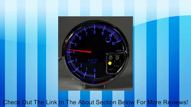 5 11K RPM Car Tachometer Tach Gauge + Shift Light Alarm Lamp Blue LED Lens 12V Review
