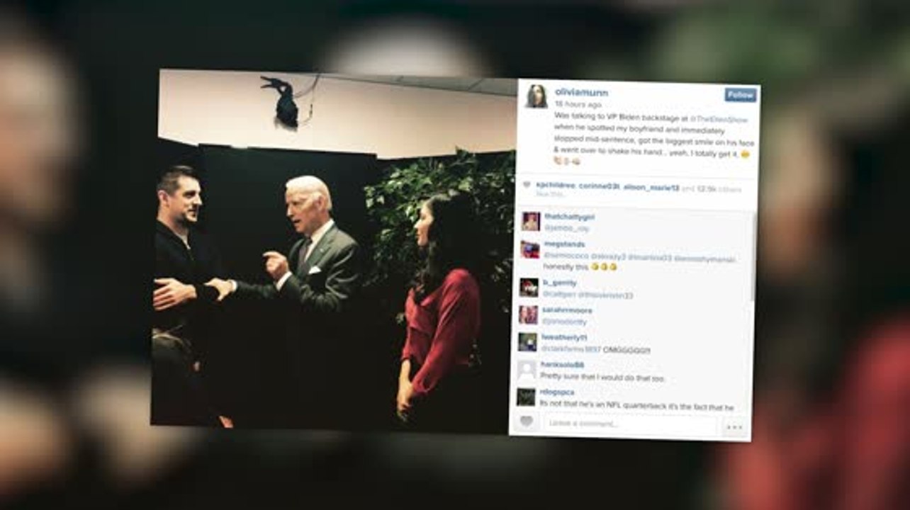 Olivia Munn Jokes About The Moment Joe Biden Met Aaron Rodgers