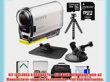 Sony Action Cam HDR-AS100V Wi-Fi GPS HD Video Camera Camcorder with 32GB Card   Battery   Suction