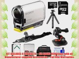 Sony Action Cam HDR-AS100V Wi-Fi GPS HD Video Camera Camcorder with 32GB Card   Battery   Curved