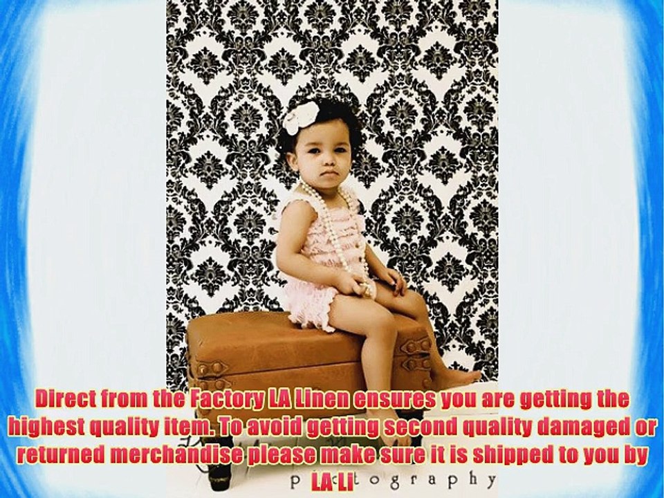 LA Linen? 58-Inch Wide By 108-Inch High Photography Backdrop Flocking Taffeta/Damask Black