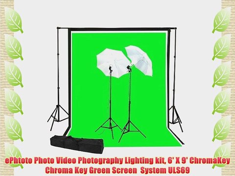 ePhtoto Photo Video Photography Lighting kit 6' X 9' ChromaKey Chroma Key Green Screen System