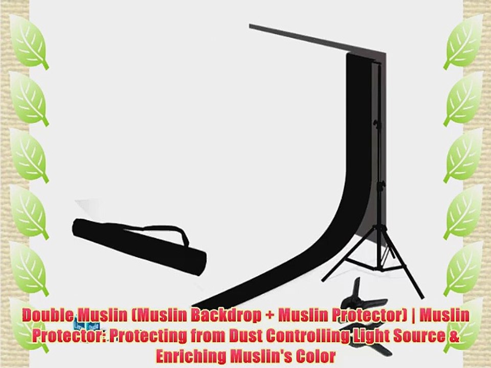 LimoStudio DOUBLE MUSLIN Photo Studio Black and White Muslin Backdrop Background Kit Muslin