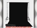 fancierstudio Black Muslin Backdrop Support System Kit 10 x 20 Black Muslin Backdrop Background