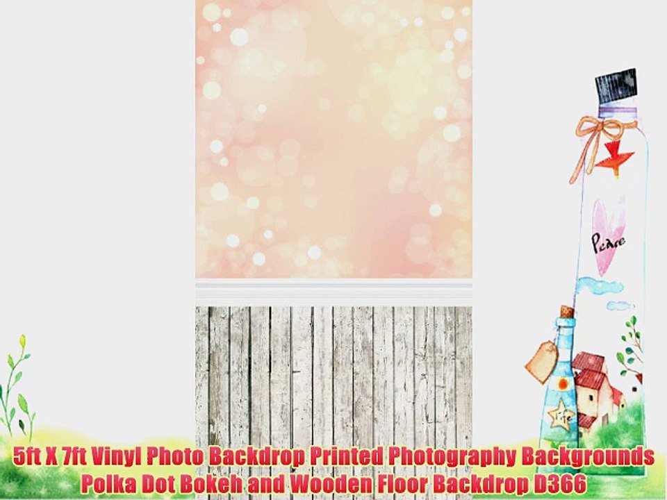 5ft X 7ft Vinyl Photo Backdrop Printed Photography Backgrounds Polka Dot Bokeh and Wooden Floor