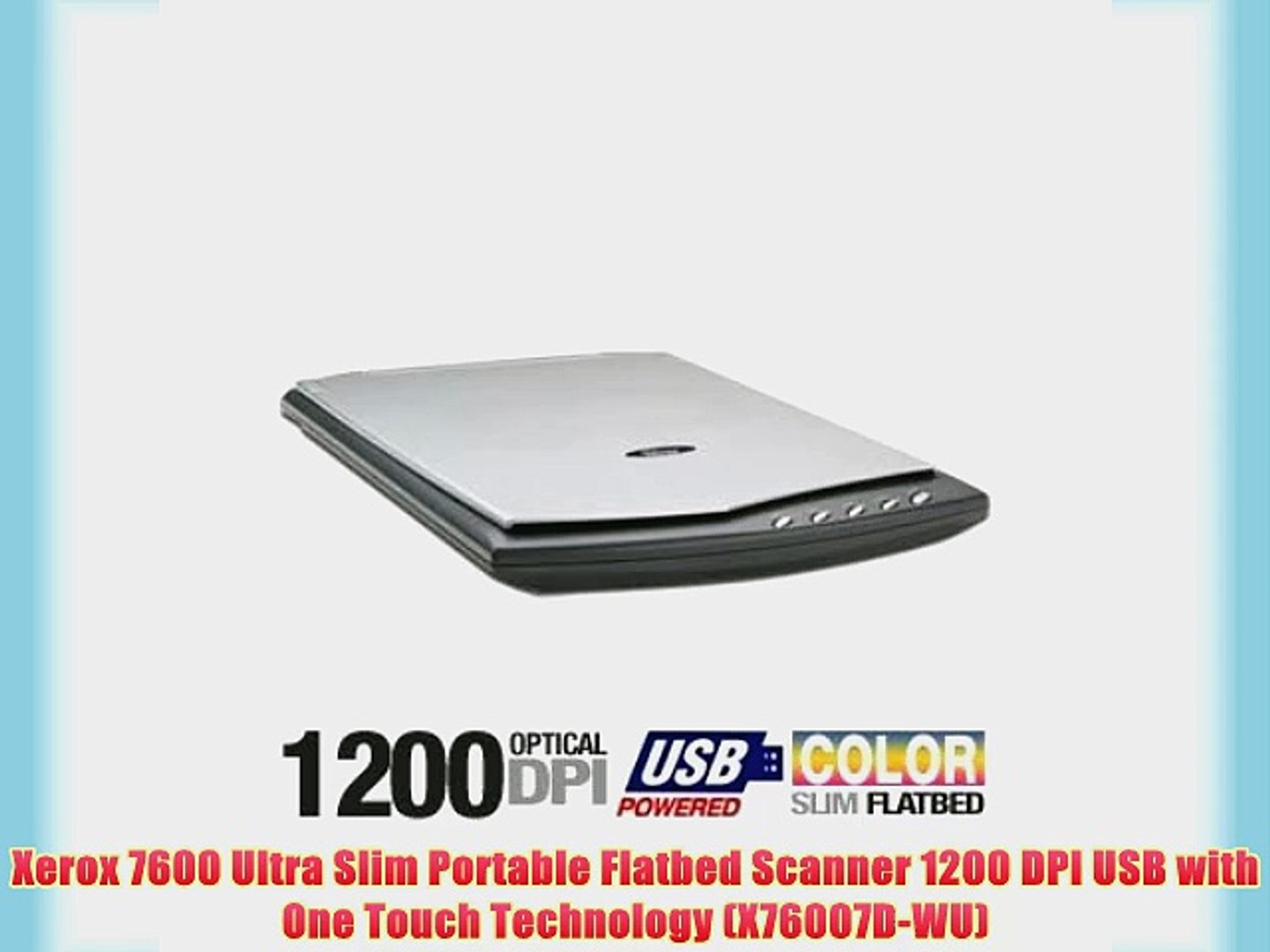 Xerox 7600 Ultra Slim Portable Flatbed Scanner 1200 DPI USB With.