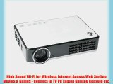 Pyle PRJAND805 HD Mini Hi-Res Smart Projector with Android CPU High Speed Wi-Fi 3D and Blu-ray