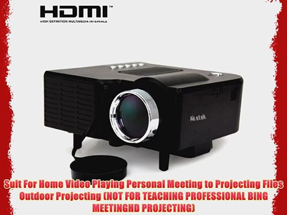 Aketek? LED Projector LCD Image System - Projects up to 60 and Supports A/V USB and SD Inputs(Black)