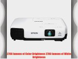 Epson VS330 XGA 2700 Lumens Color Brightness (color light output) 2700 Lumens White Brightness