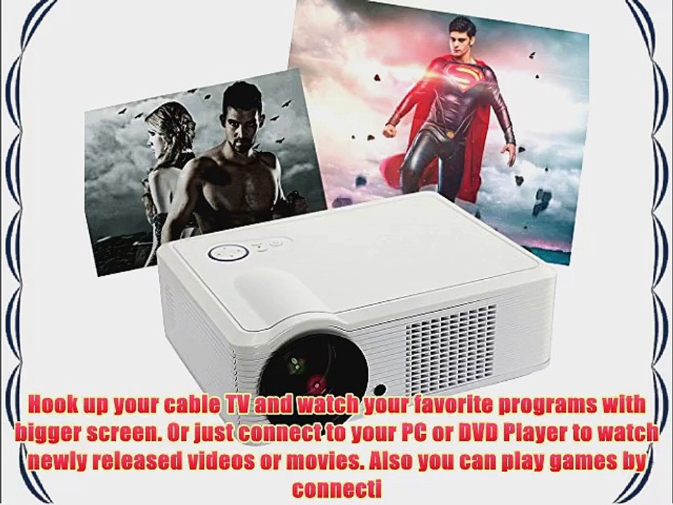 DB Power LED-33 HD Home Theatre LED Projector with 2000 Lumen Bulb and 854540 Resolution and