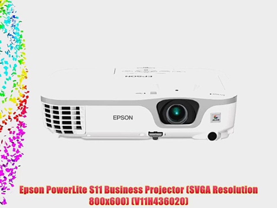 Epson PowerLite S11 Business Projector (SVGA Resolution 800x600) (V11H436020)